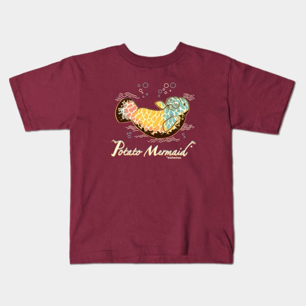 Potato Mermaid Kids T-Shirt by WhoElseElliott